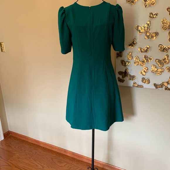 Eliza J Puff Sleeve Shift Dress NWOT green size 4 - Picture 12 of 15